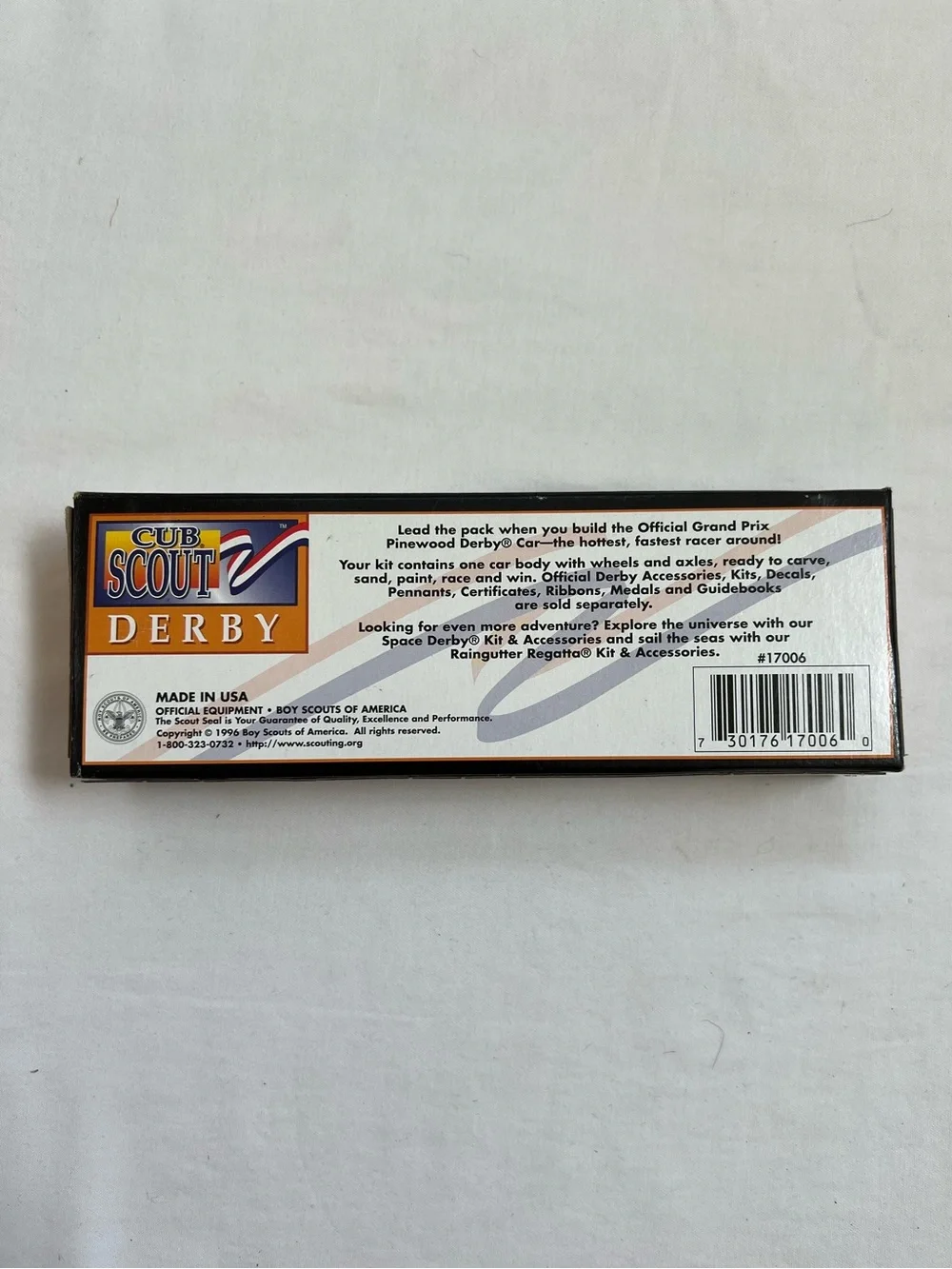 Cub Scout Derby Grand Prix Pinewood Derby Kit NEW Old Stock 1996 VINTAGE